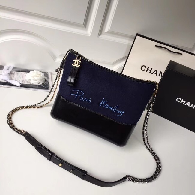 CHANEL GABRIELLE Hobo Bag A93824 Navy Blue & Blue