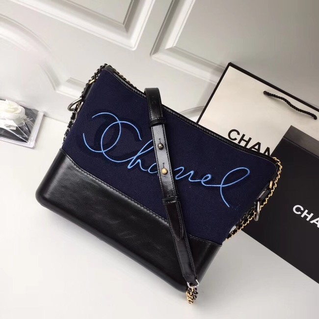 CHANEL GABRIELLE Hobo Bag A93824 Navy Blue & Blue