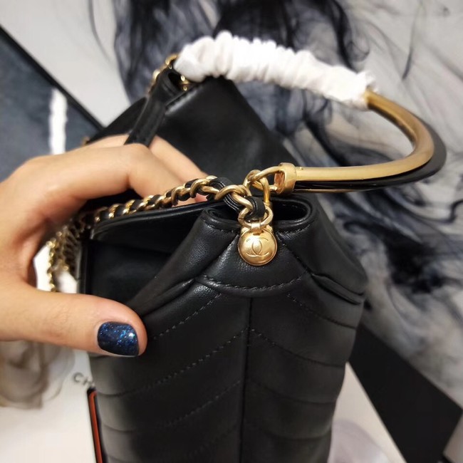 Chanel Bucket Bag Lambskin & Gold-Tone Metal A57861 black