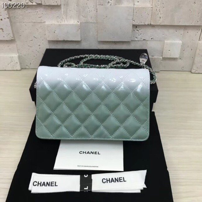 Chanel Clutch with Chain A33814 green