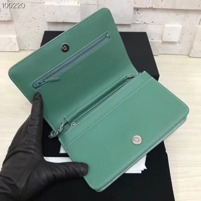 Chanel Clutch with Chain A33814 green