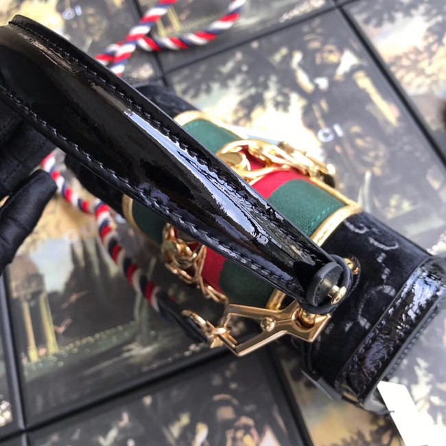 Gucci Sylvie GG velvet mini bag 470270 black