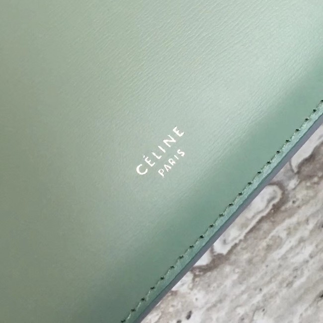 CELINE MEDIUM CLASP HANDBAG IN BOX CALFSKIN WITH PATINA 180923 light green