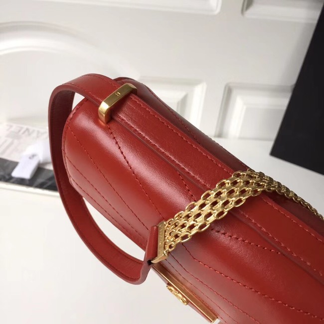 Chanel Flap Bag Original Calfskin & Gold-Tone Metal A57490 red