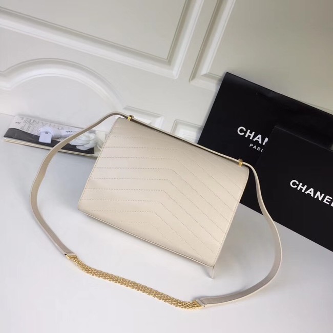 Chanel Flap Bag Original Calfskin & Gold-Tone Metal A57492 Beige