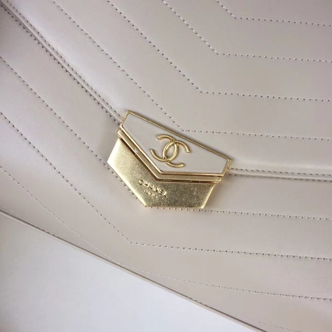 Chanel Flap Bag Original Calfskin & Gold-Tone Metal A57492 Beige