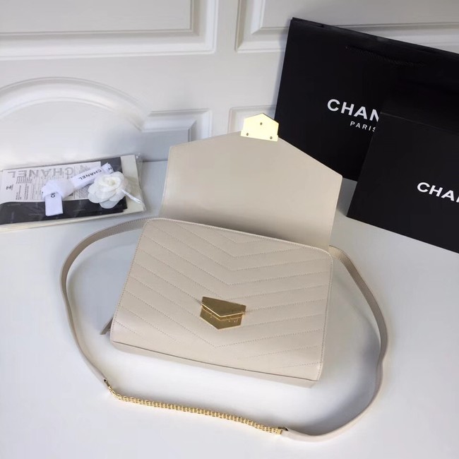 Chanel Flap Bag Original Calfskin & Gold-Tone Metal A57492 Beige