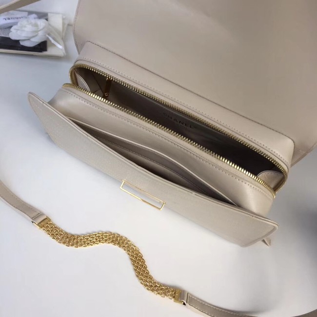 Chanel Flap Bag Original Calfskin & Gold-Tone Metal A57492 Beige