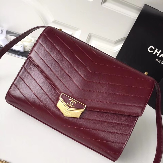 Chanel Flap Bag Original Calfskin & Gold-Tone Metal A57492 fuchsia