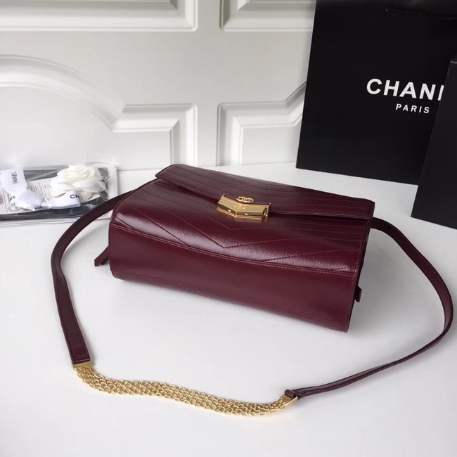 Chanel Flap Bag Original Calfskin & Gold-Tone Metal A57492 fuchsia