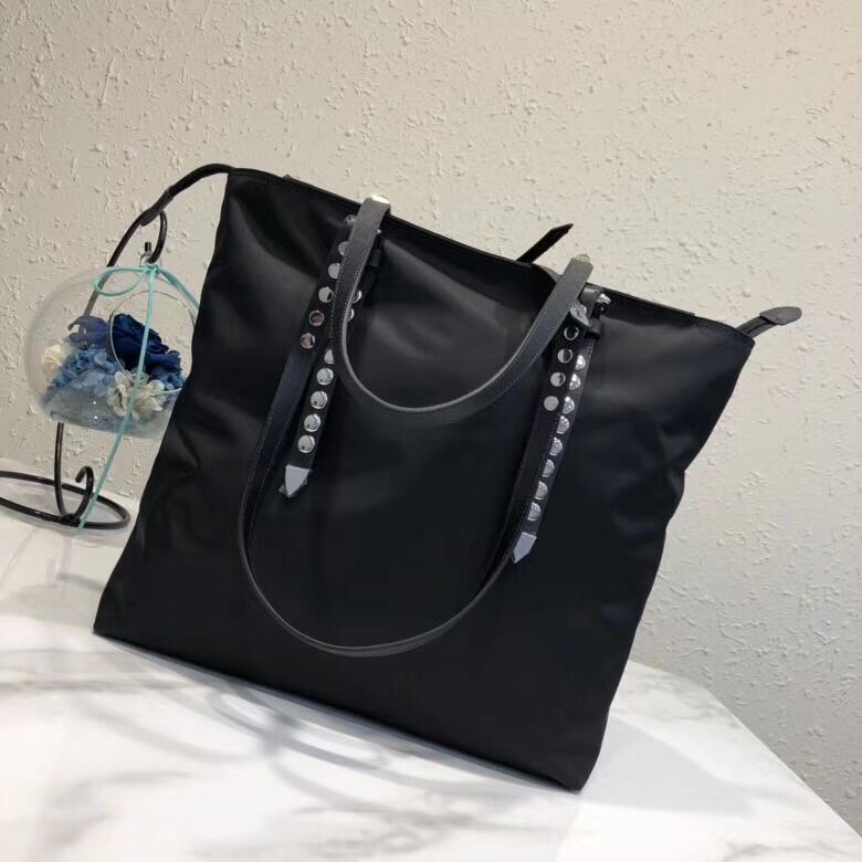 Prada Saffiano leather and nylon tote 1BG212 black