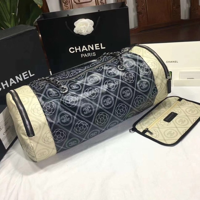 Chanel Bowling Bag A57428 Black & Beige