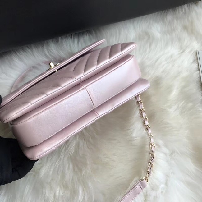 Chanel Small Flap Bag with Top Handle A92236 Pink