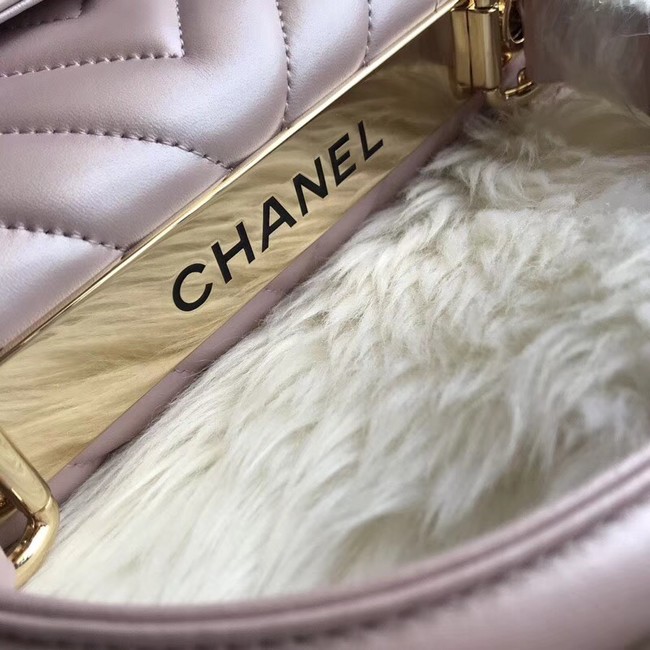 Chanel Small Flap Bag with Top Handle A92236 Pink