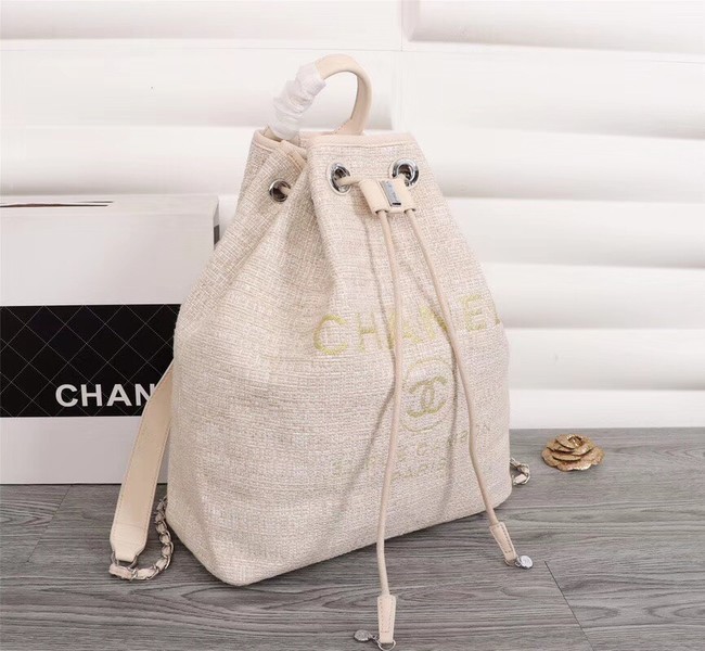 Chanel Canvas Backpack A57498 off-white