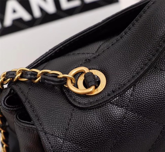 Chanel caviar Tote Bag 25691 black