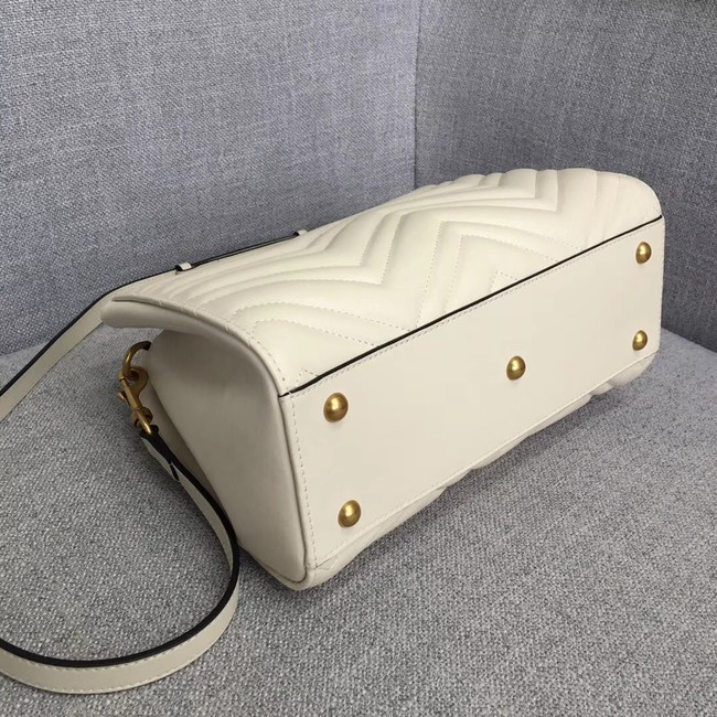 Gucci GG Marmont small top handle bag 448054 white