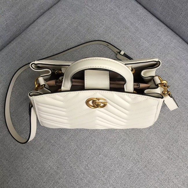 Gucci GG Marmont small top handle bag 448054 white