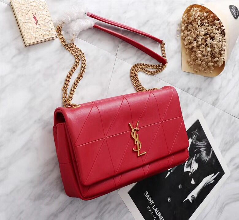 SAINT LAURENT Jamie monogram leather shoulder bag 2833 red