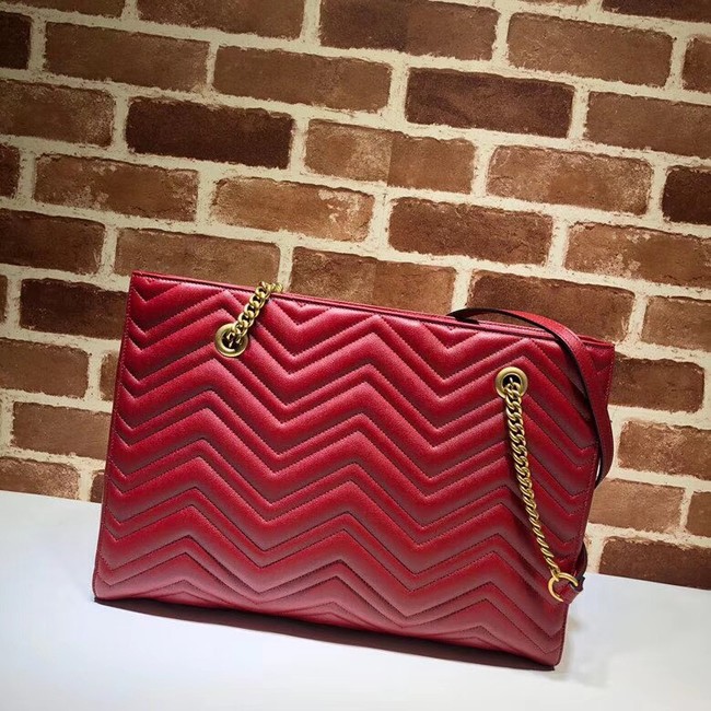 Gucci GG Marmont matelasse medium tote 524578 red