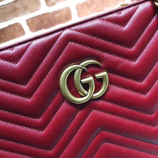 Gucci GG Marmont matelasse medium tote 524578 red