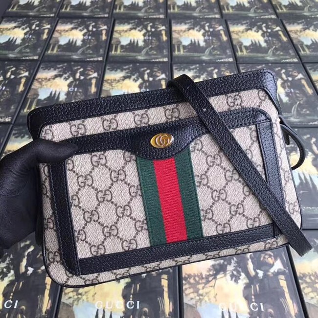 Gucci GG Supreme small shoulder bag 523354 black