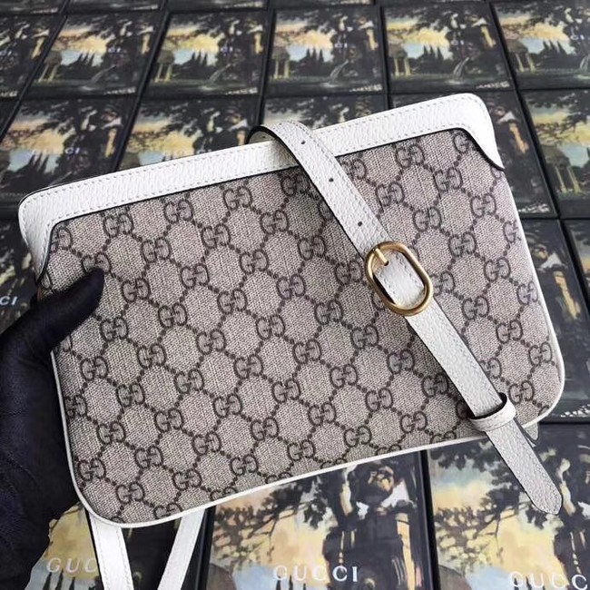 Gucci GG Supreme small shoulder bag 523354 white