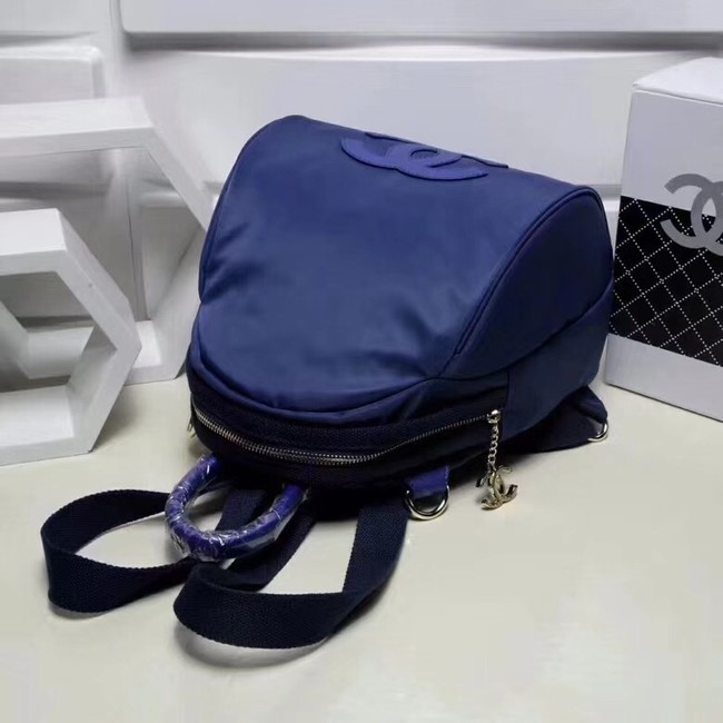 Chanel nylon Backpack A696814 blue