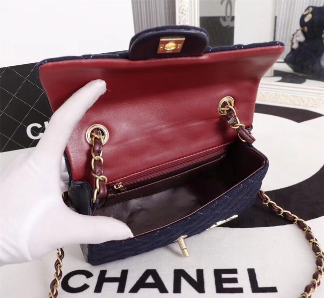 Chanel Mini Flap Bag A1116 Navy Blue