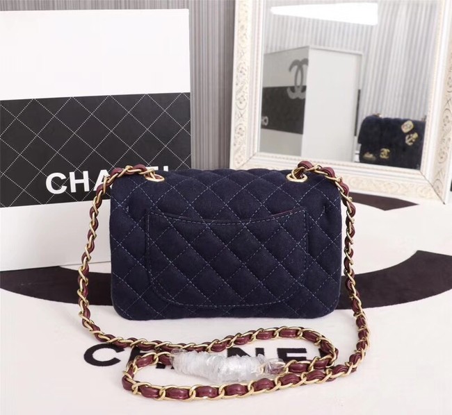 Chanel Mini Flap Bag A1116 Navy Blue