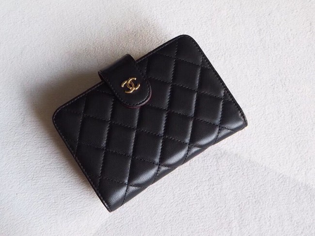 Chanel Classic Flap Sheepskin Wallet A48667 black