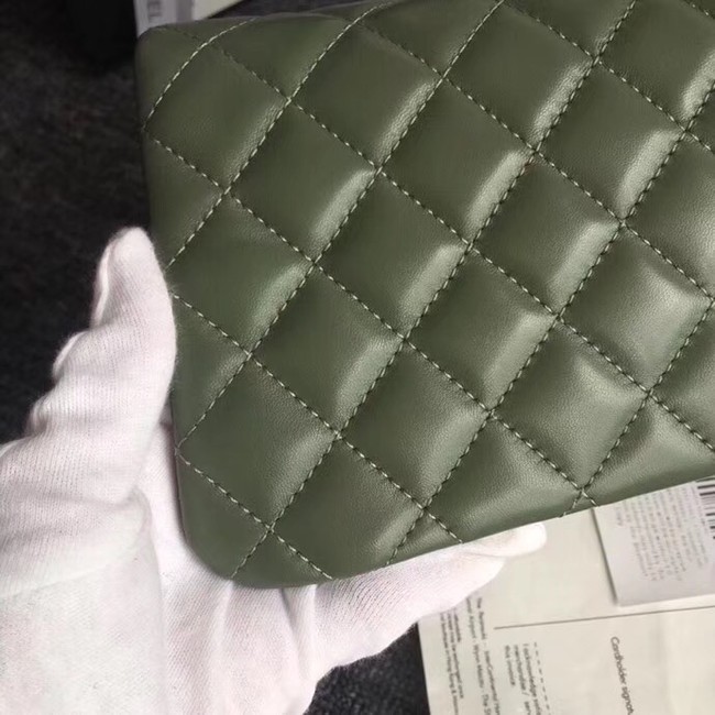 CHANEL Original Clutch Lambskin A57650 green