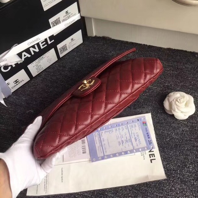 CHANEL Original Clutch Lambskin A57650 red