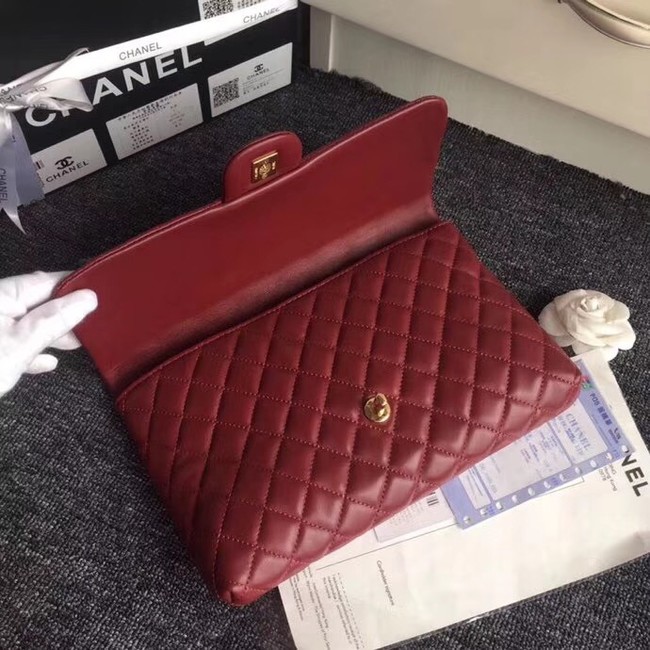 CHANEL Original Clutch Lambskin A57650 red