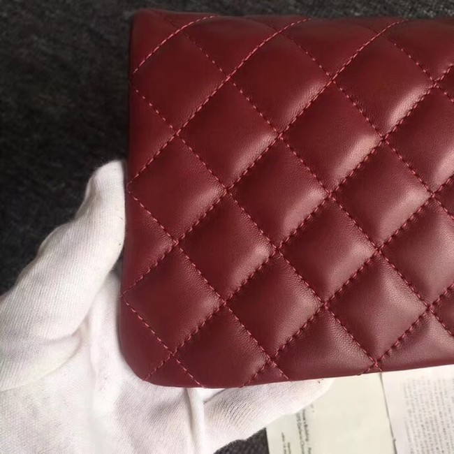 CHANEL Original Clutch Lambskin A57650 red