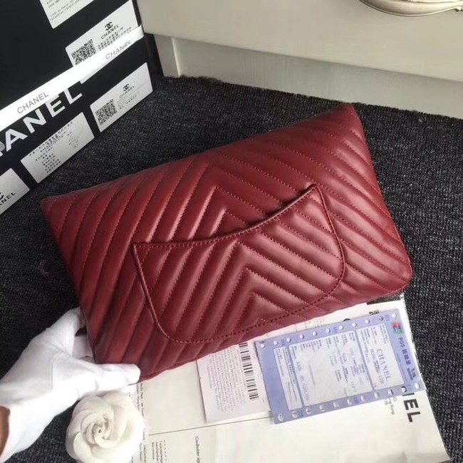 CHANEL Original Clutch Lambskin V57650 red