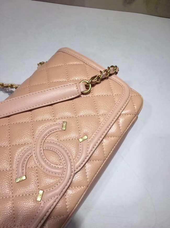 CHANEL Original Clutch with Chain A85533 apricot