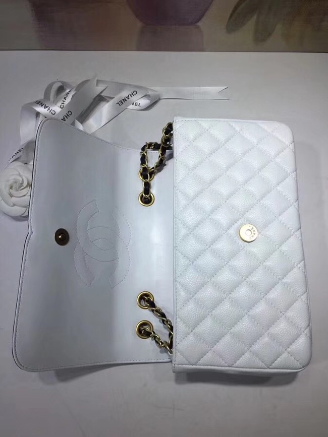 CHANEL Original Clutch with Chain A85533 white