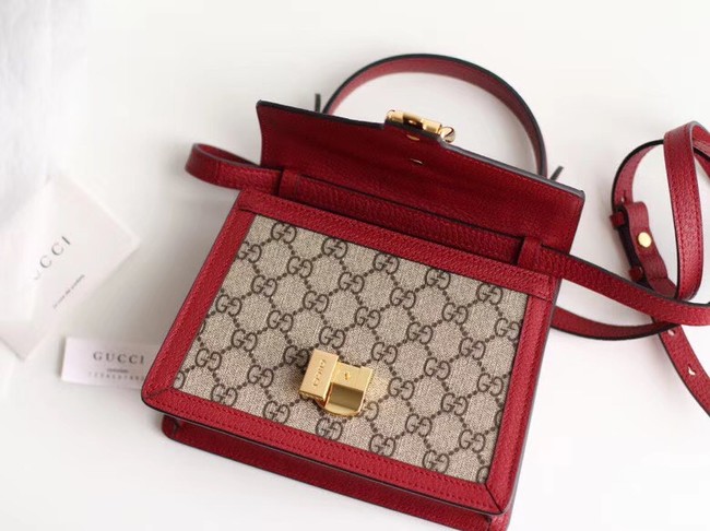 Gucci Sylvie GG Supreme canvas mini bag 470270 red