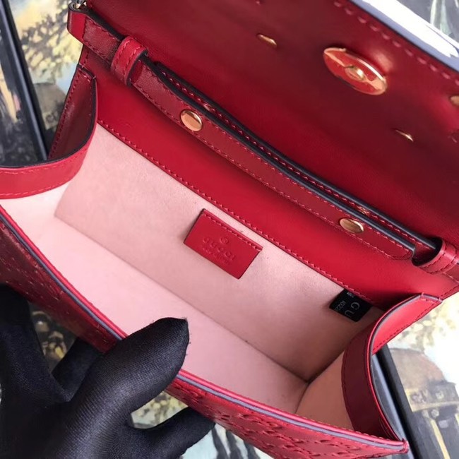 Gucci leather Shoulder bag with Square G 544242 red