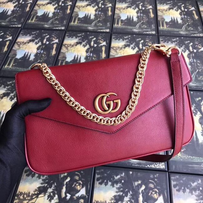 Gucci Medium double shoulder bag 524822 black&red