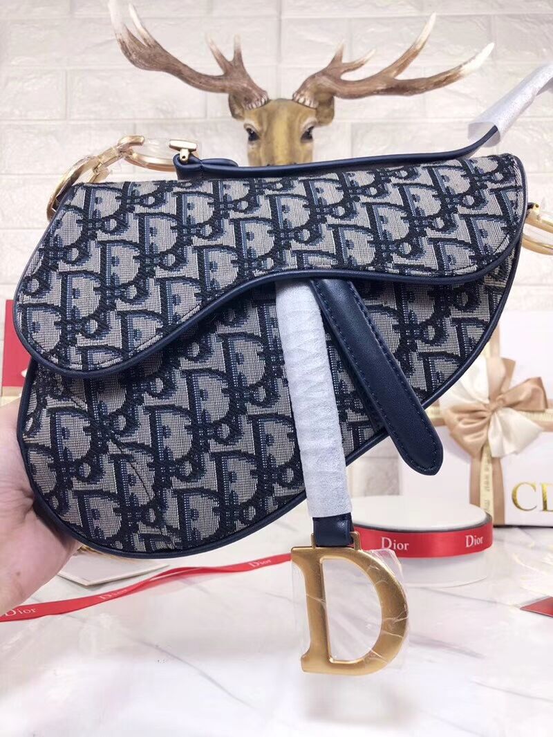 Dior SADDLE BAG CANVAS M0446 blue