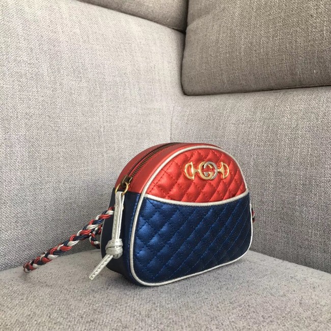 Gucci Laminated leather mini bag 534951 red&blue