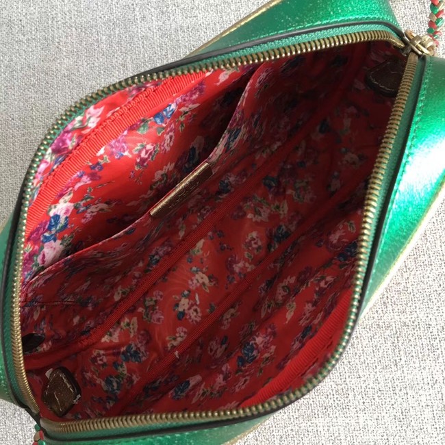 Gucci Laminated leather small shoulder bag 541061 Green and red