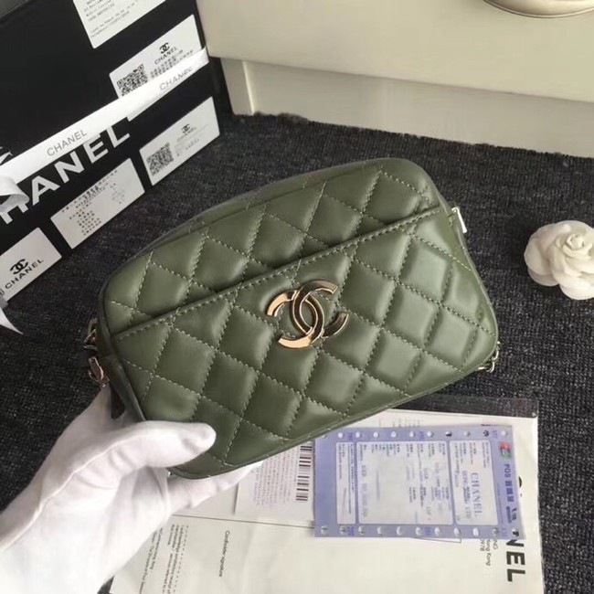 Chanel Classic Clutch with Chain Original Sheepskin 57746 green