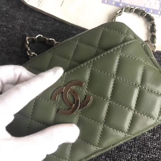 Chanel Classic Clutch with Chain Original Sheepskin 57746 green