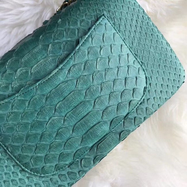 Chanel Mini Flap Bag Python & Gold-Tone Metal A69900 green