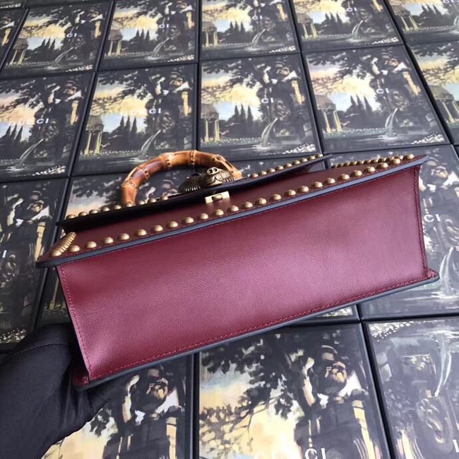 Gucci GG NOW medium top handle bag A466434 Burgundy