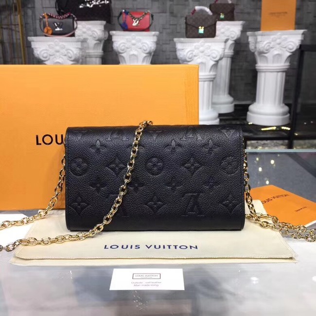 Louis vuitton original mongram empreinte CHAIN WALLET M63399 Noir