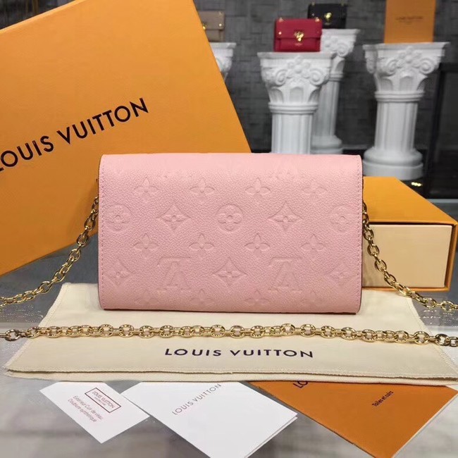 Louis vuitton original mongram empreinte CHAIN WALLET M63399 Rose Poudre